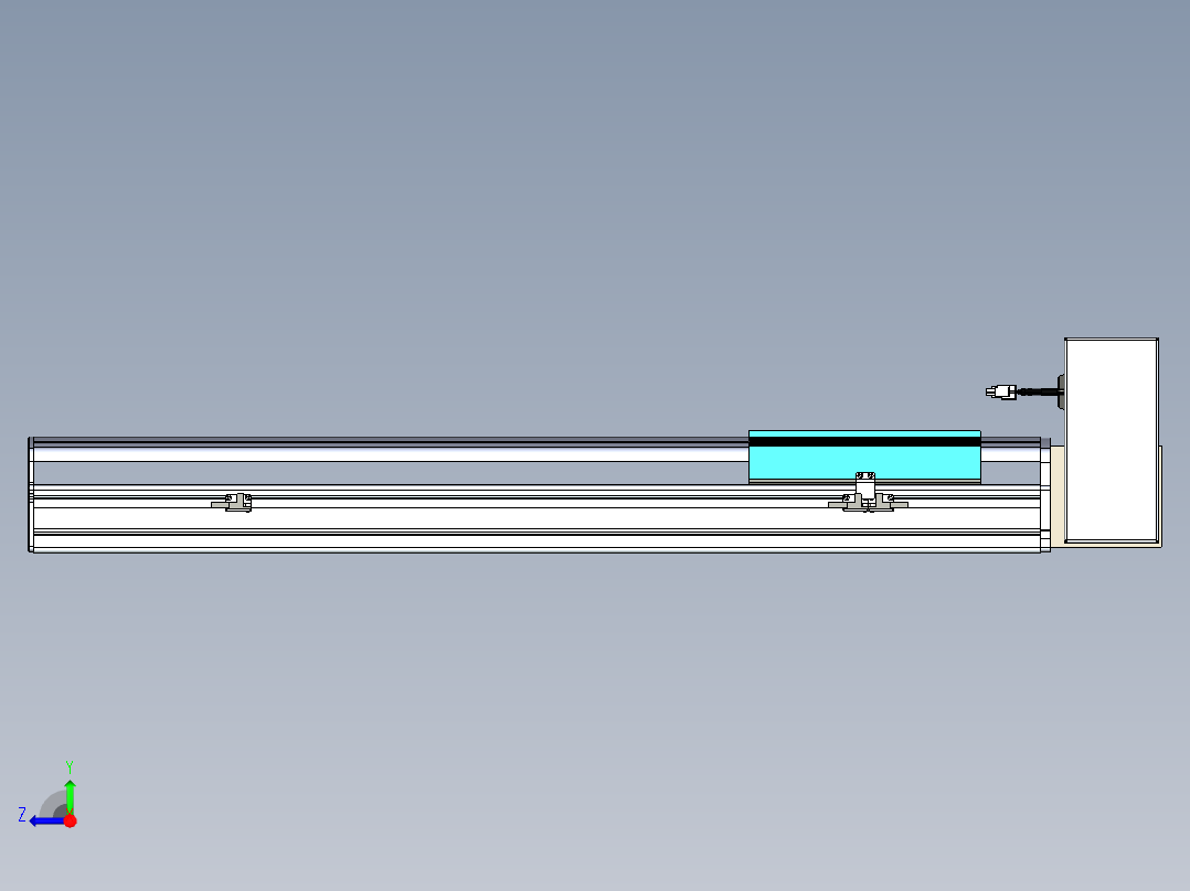 同步带滑台-半封闭B22H-L100-C-S600-RU-P75-D3-N5右视图