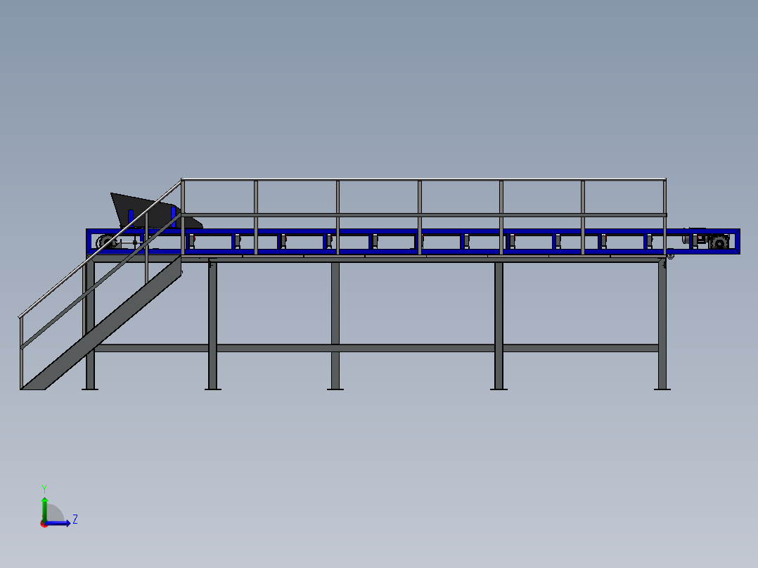输送线输送平台左视图