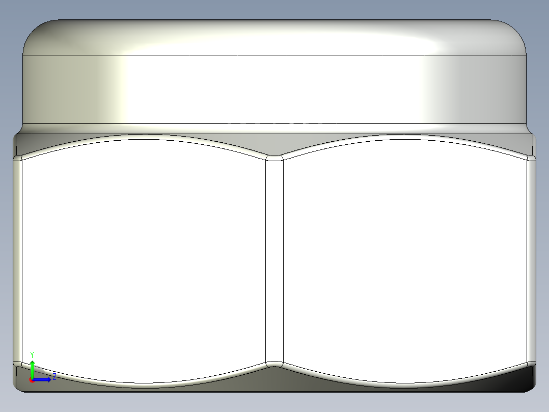 紧固件-IGES 0.2500 Lock Nut左视图