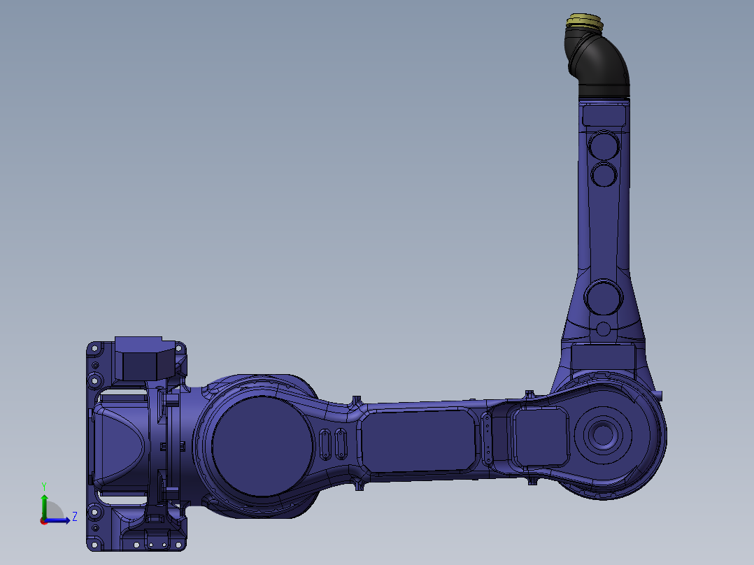 安川EPX2700右侧安装喷涂机器人关节可运动模型左视图