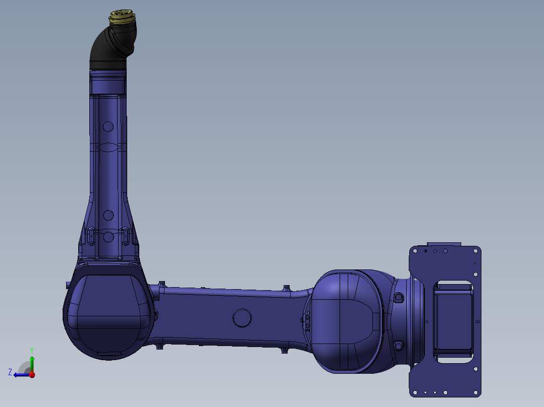 安川EPX2700右侧安装喷涂机器人关节可运动模型右视图