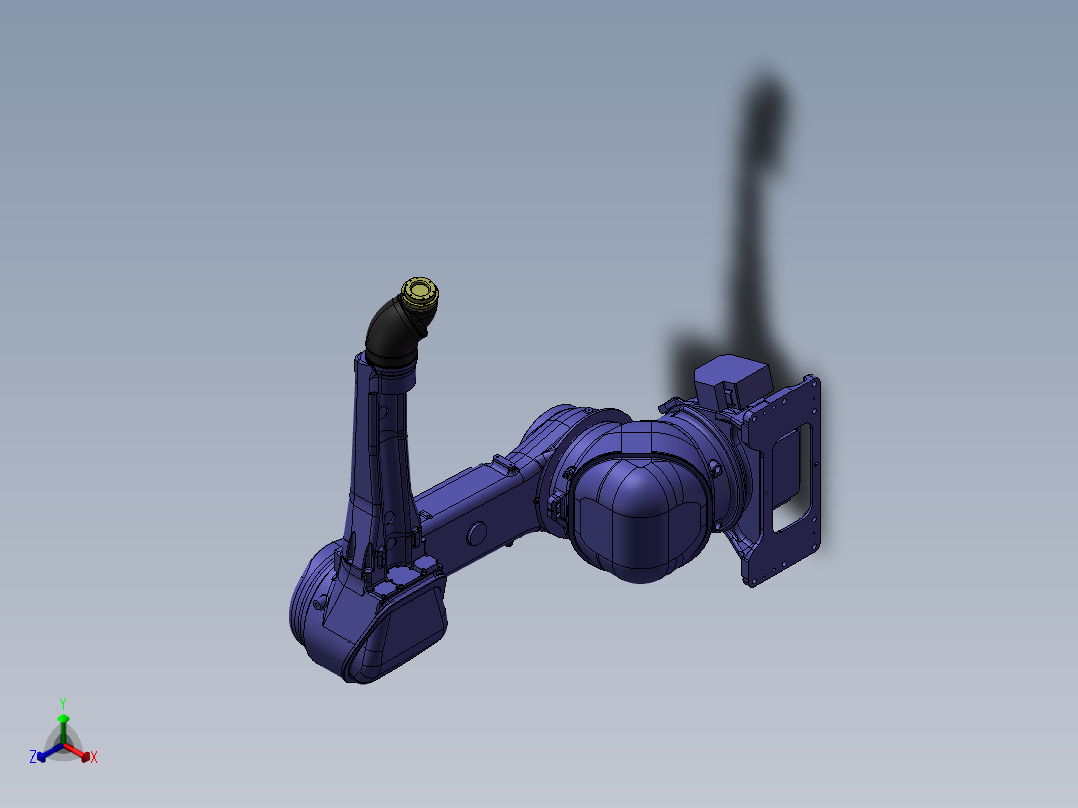 安川EPX2700右侧安装喷涂机器人关节可运动模型正等轴测图