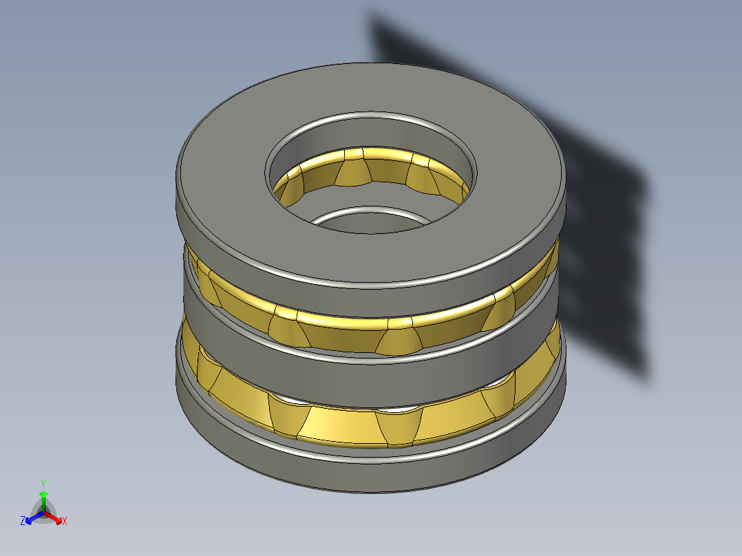 滚珠轴承双推力轴承正等轴测图