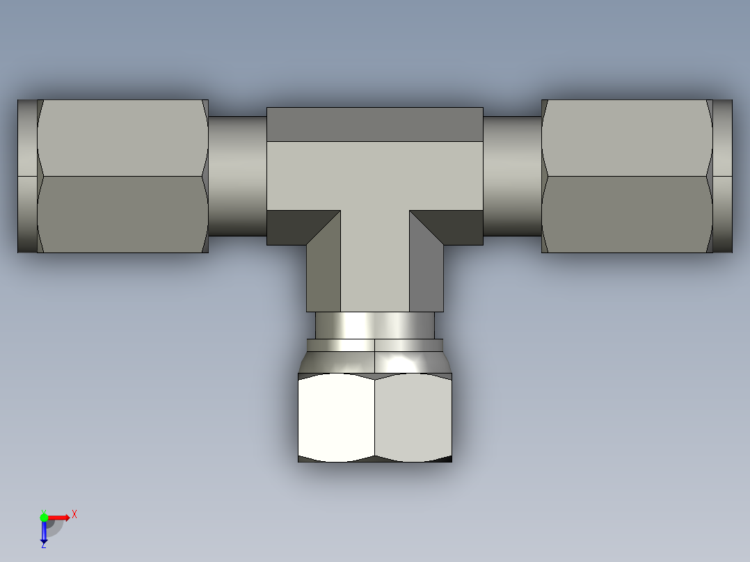卡套式工业通用硬管接头4_s6bu-s俯视图