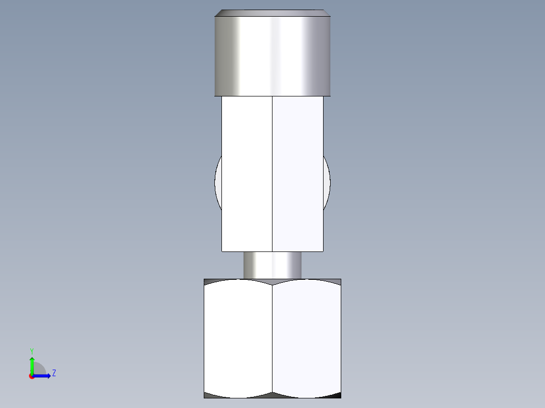 卡套式工业通用硬管接头EO_Standpipe_run_tee_EVL08SOMD71左视图