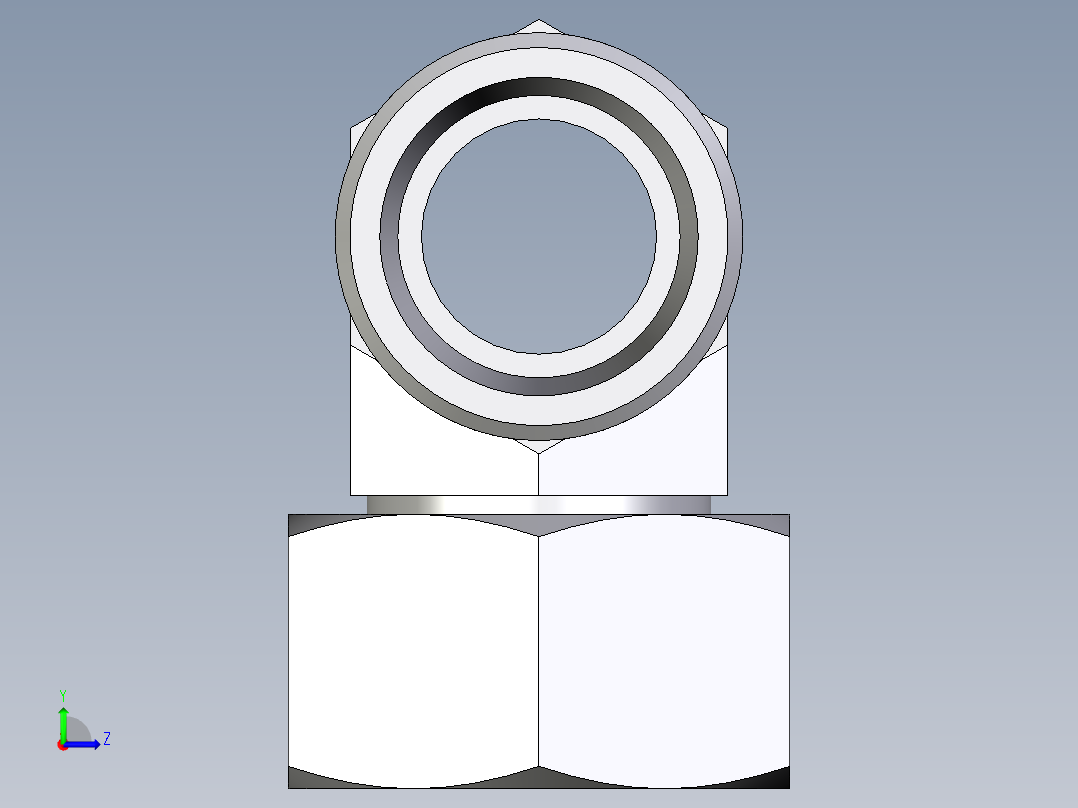 卡套式工业通用硬管接头EO_Swivel_nut_branch_tee_ET18LOMDCF左视图