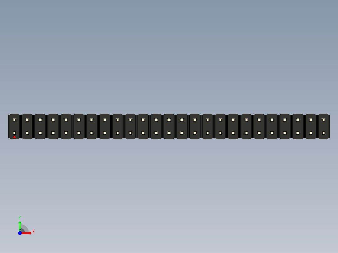 彩色公头100mil（2.54mm）系列-DS1021_black_2x25p_100mil_Type19_rev1.0前视图