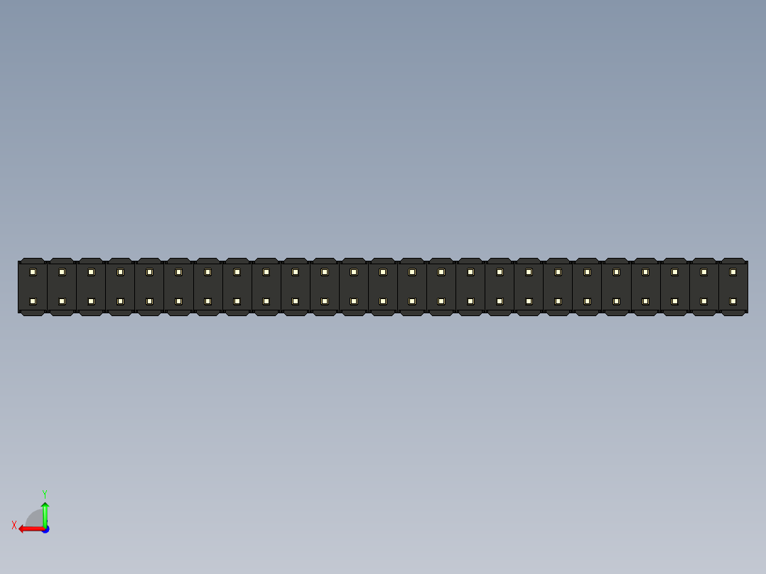 彩色公头100mil（2.54mm）系列-DS1021_black_2x25p_100mil_Type19_rev1.0后视图