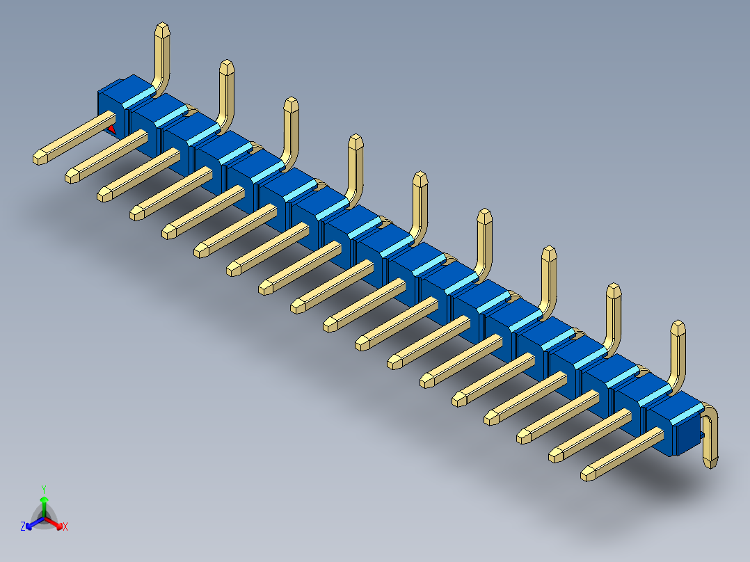 彩色公排针 100mil 2.54mm 系列-DS1022_blue_18p_100mil_Type_SMT_R1_rev1.0