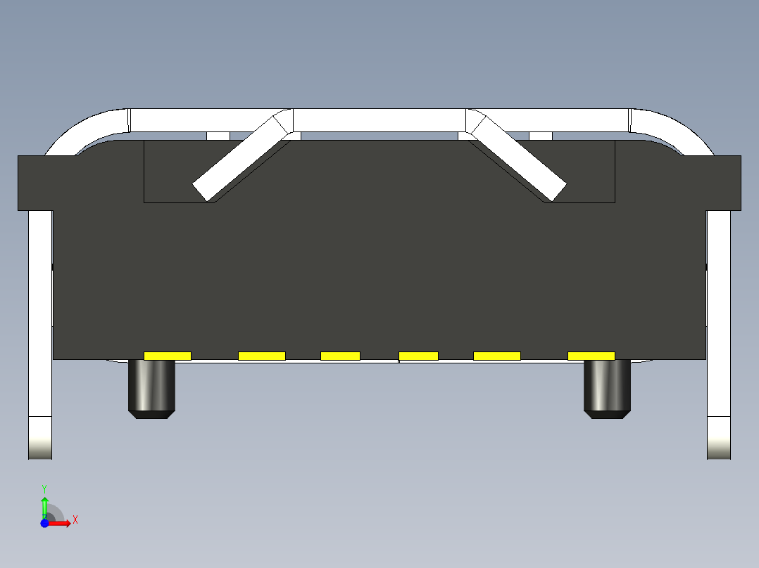 6针USB tpye C口详细模型前视图