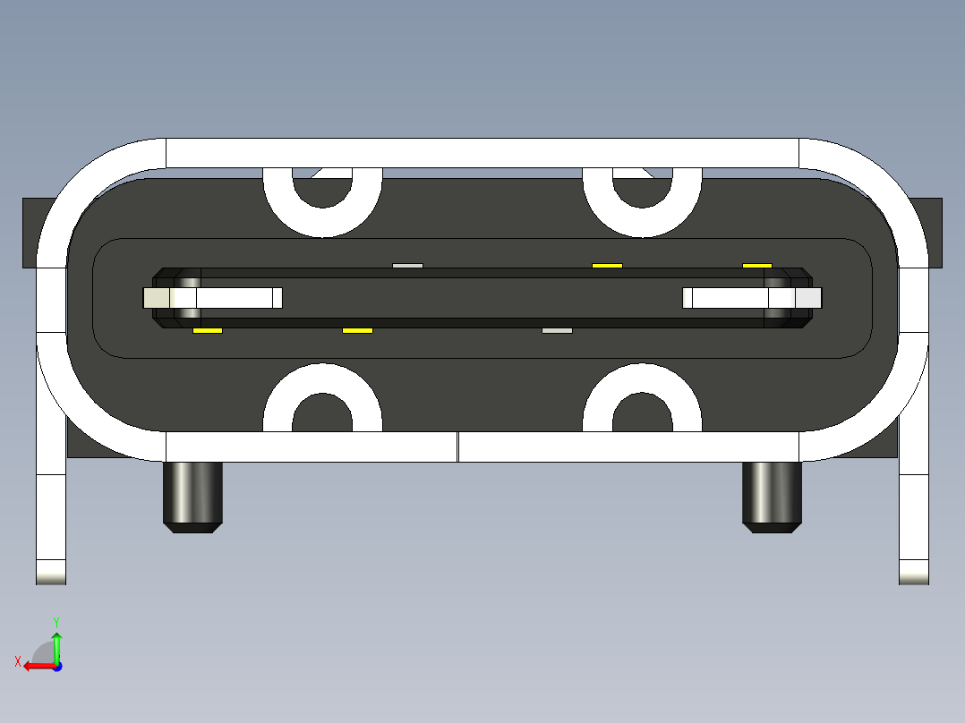 6针USB tpye C口详细模型后视图