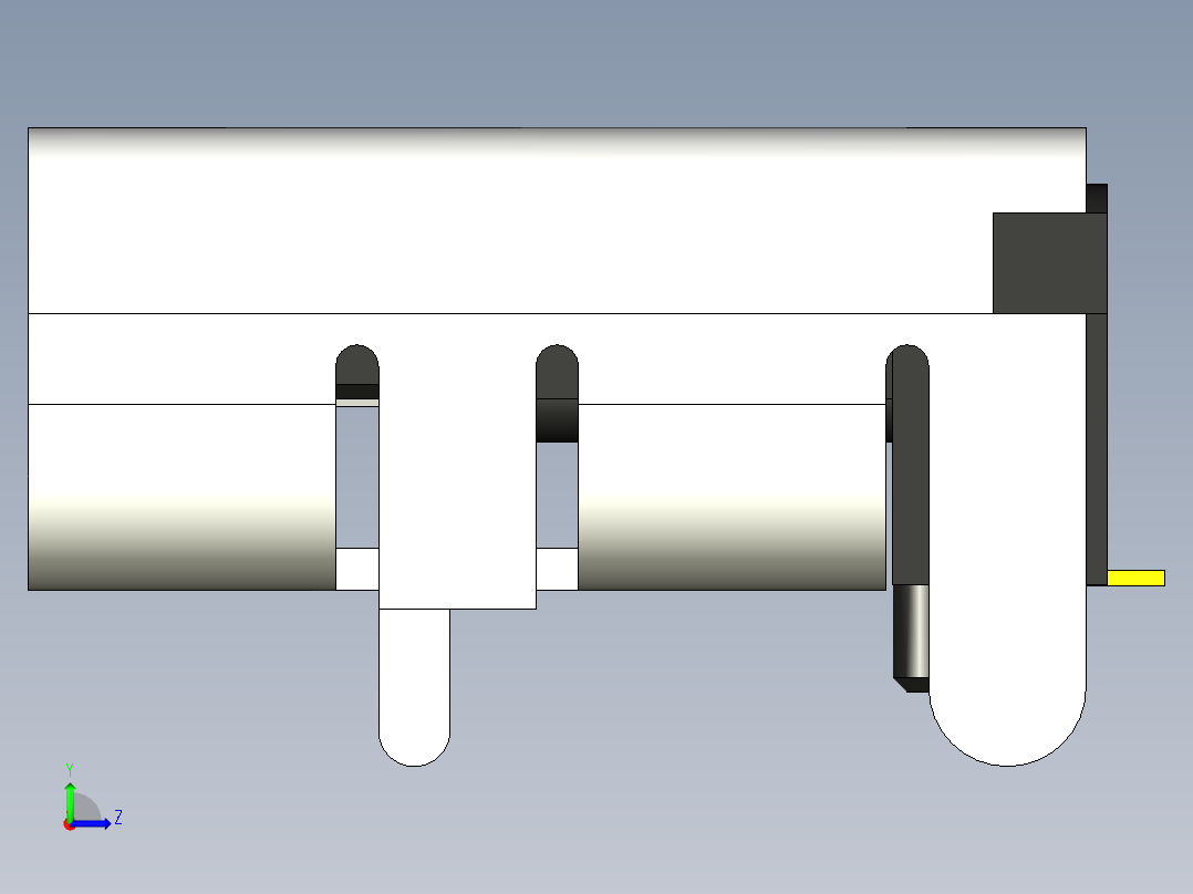 6针USB tpye C口详细模型左视图