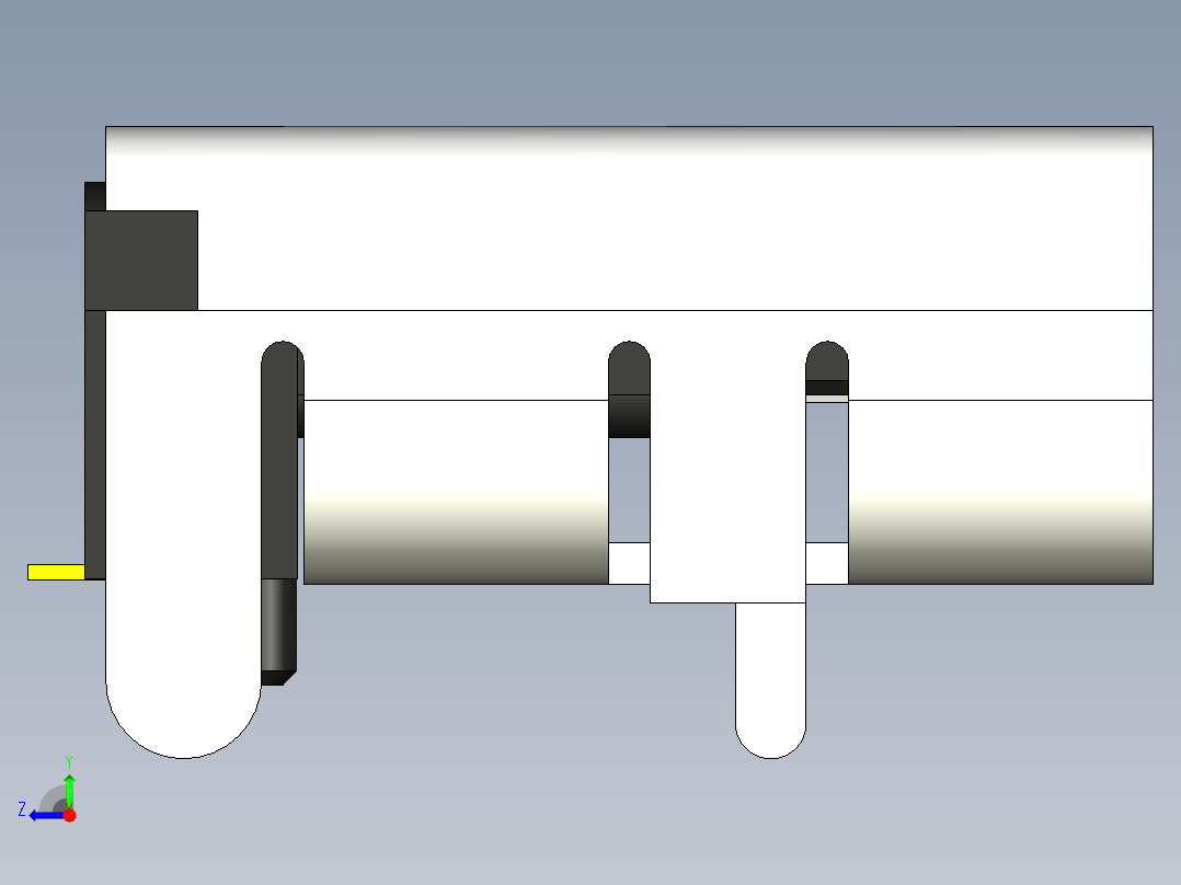 6针USB tpye C口详细模型右视图