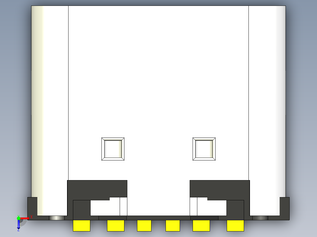 6针USB tpye C口详细模型俯视图