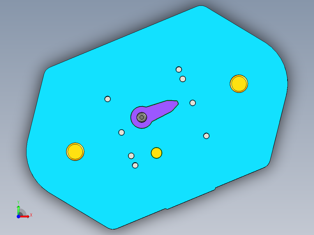 摇臂冲孔落料复合模（CAD图+UG三维+说明书）前视图