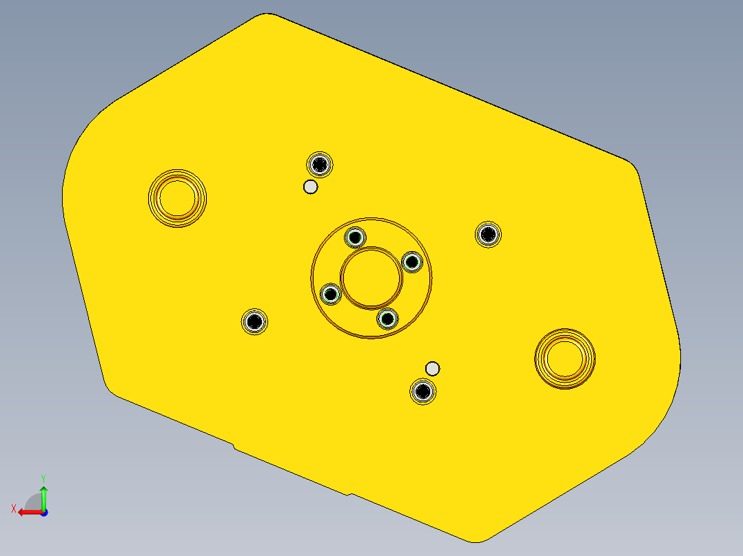 摇臂冲孔落料复合模（CAD图+UG三维+说明书）后视图