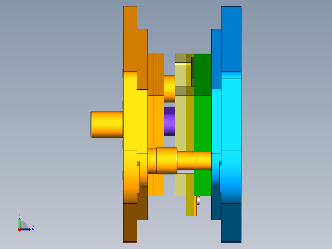 摇臂冲孔落料复合模（CAD图+UG三维+说明书）左视图