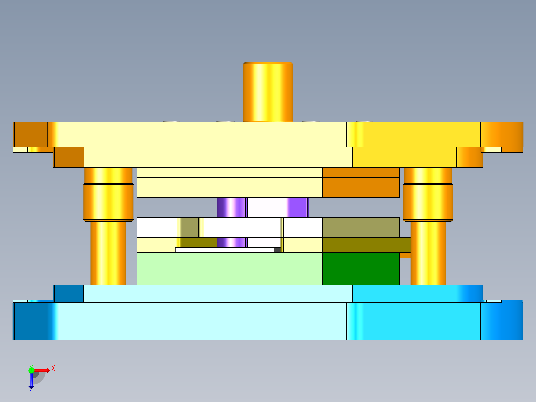 摇臂冲孔落料复合模（CAD图+UG三维+说明书）俯视图