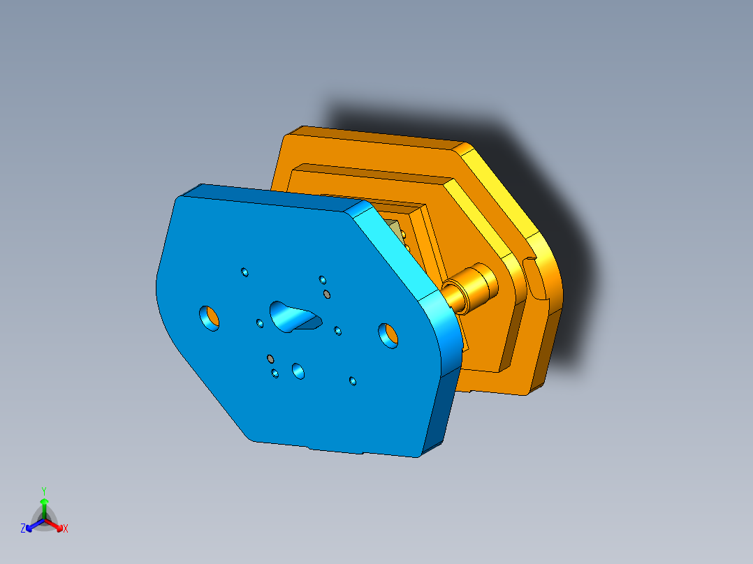 摇臂冲孔落料复合模（CAD图+UG三维+说明书）正等轴测图