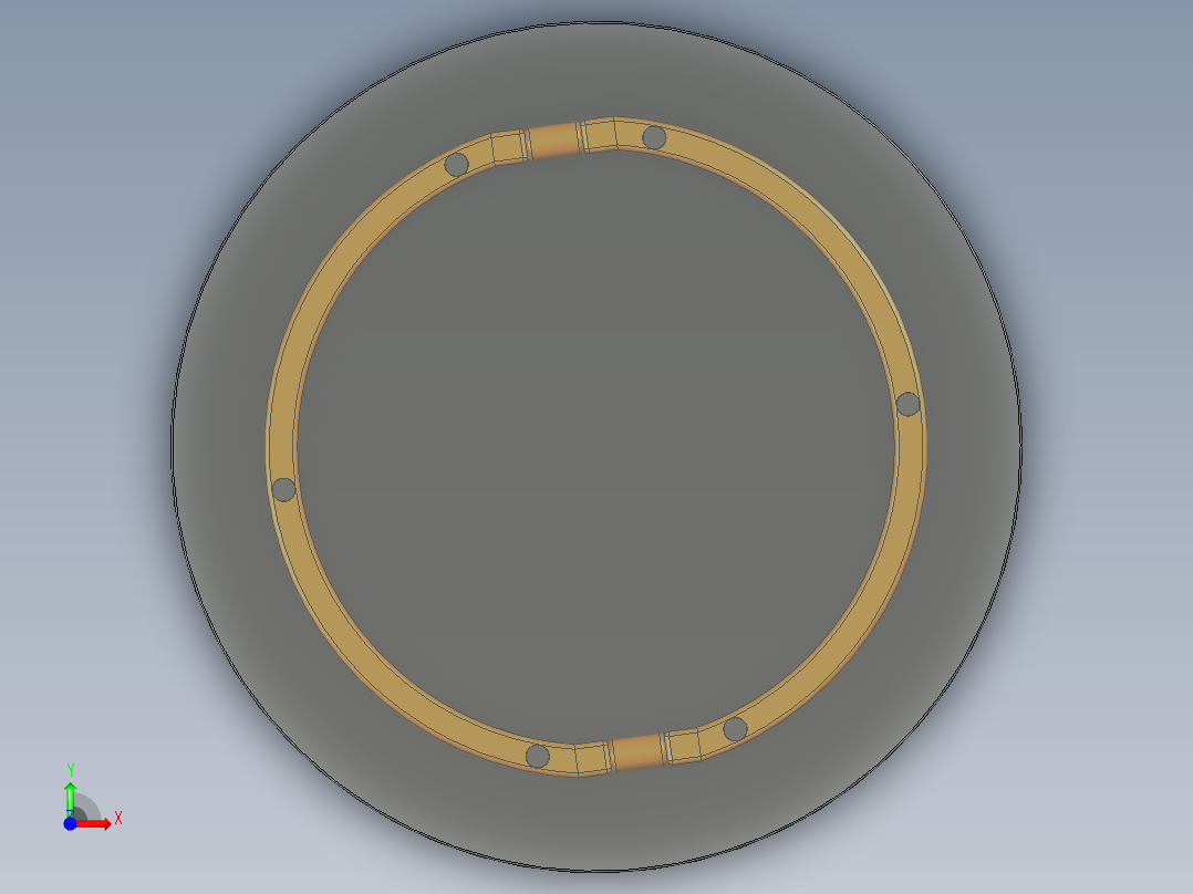 会议桌直径0.9m，高0.47m，桌面玻璃，木结构。前视图
