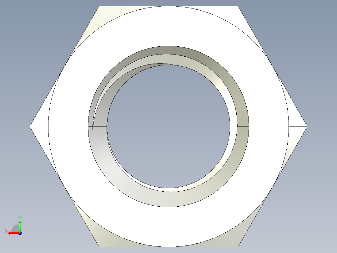 DIN 934 螺母-M12 Nut.STEP后视图