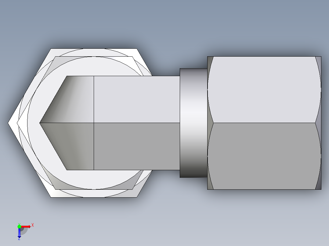 卡套式工业通用硬管接头EO_Assembled_adjustable_standpipe_elbow_EVW08LR71俯视图