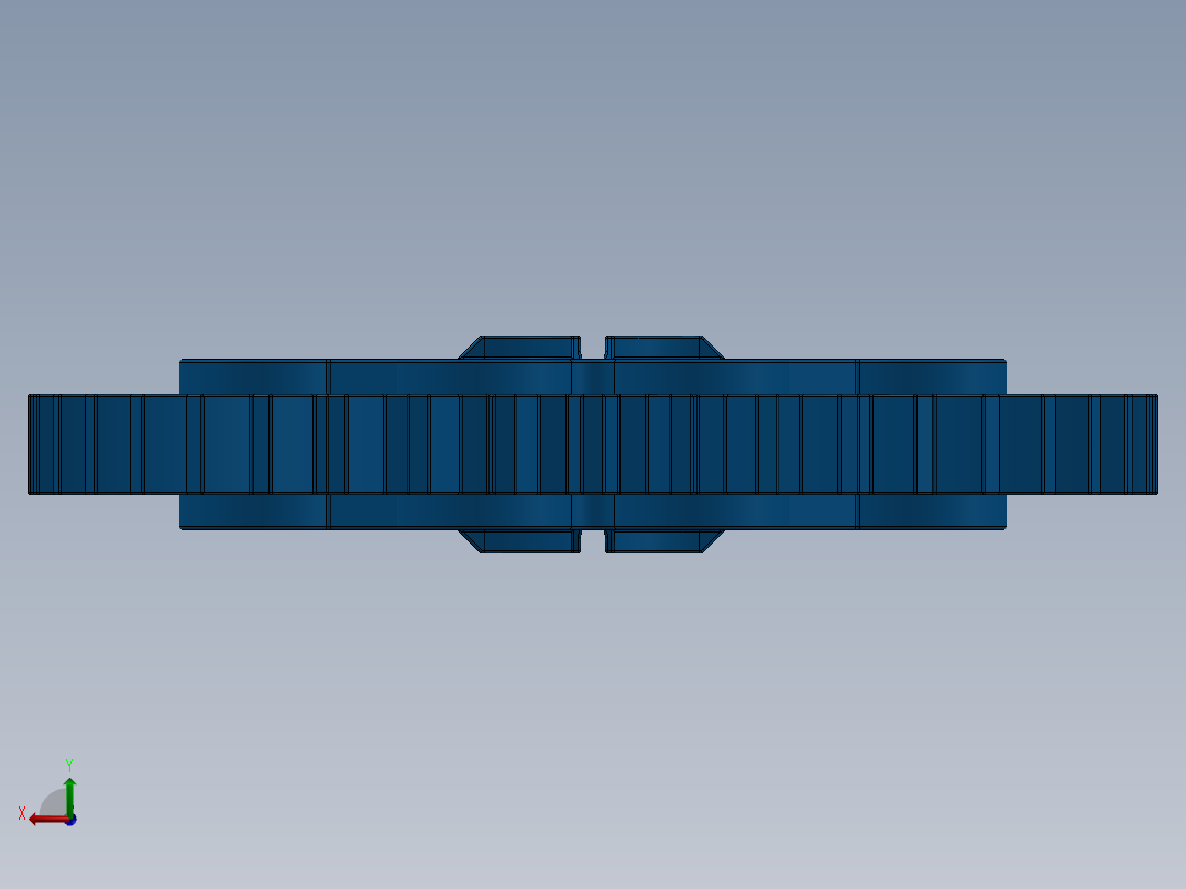 3649 Bright Blue Technic Gear 40 Tooth.SLDPRT后视图