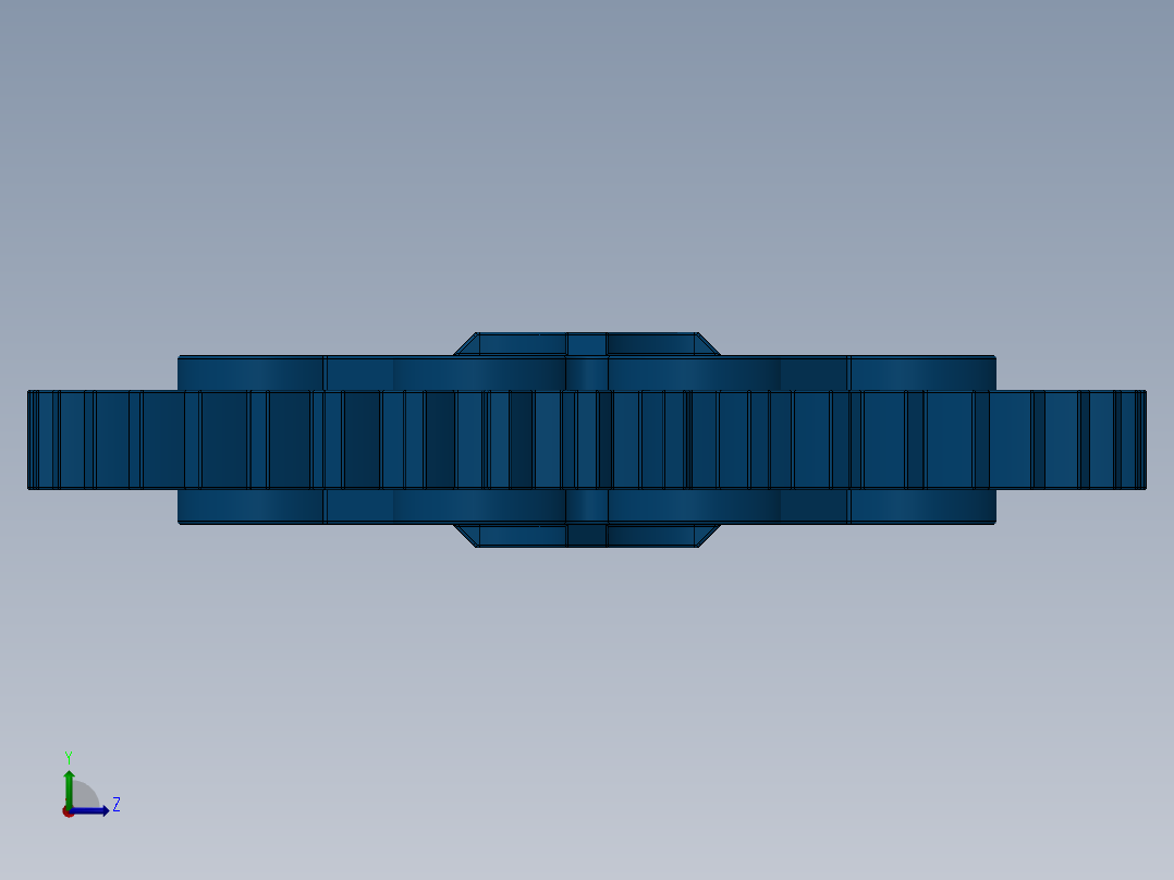 3649 Bright Blue Technic Gear 40 Tooth.SLDPRT左视图