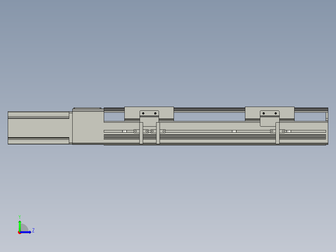 直线模组LHAT10-CA-S200-M-C3设计图纸左视图