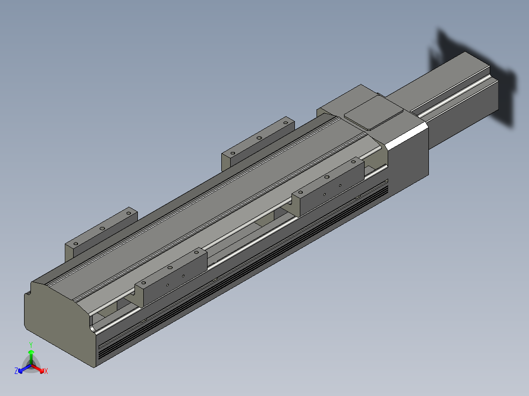 直线模组LHAT10-CA-S200-M-C3设计图纸正等轴测图