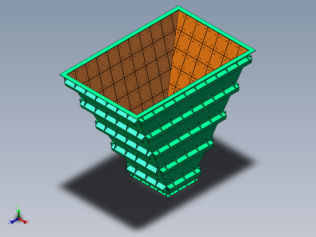 耐磨原料仓正等轴测图