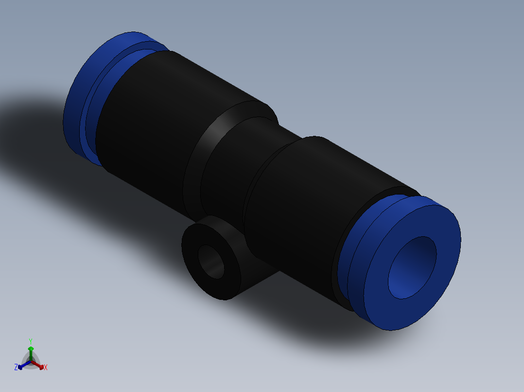 Ø6 - UNIÃO RETA (C00200600)正等轴测图