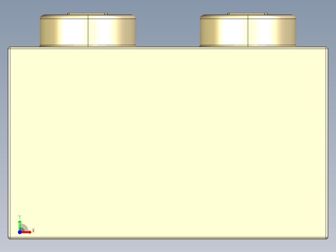 乐高套装 4421基本积木-4109995 - 3004 Brick Yellow -Tan Brick 1 x 2.STEP前视图