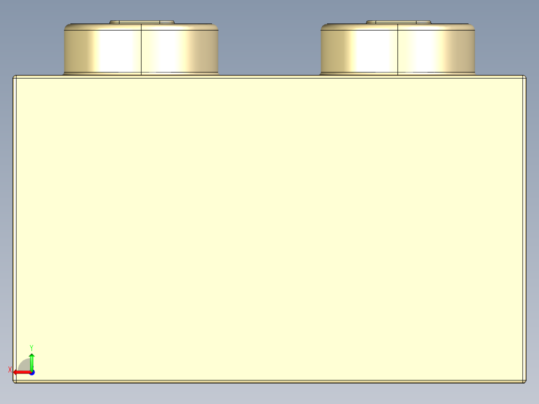乐高套装 4421基本积木-4109995 - 3004 Brick Yellow -Tan Brick 1 x 2.STEP后视图