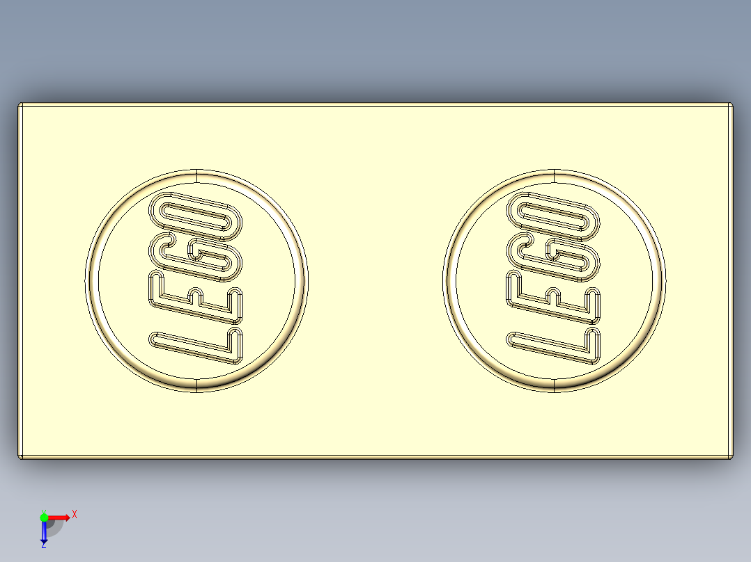 乐高套装 4421基本积木-4109995 - 3004 Brick Yellow -Tan Brick 1 x 2.STEP俯视图