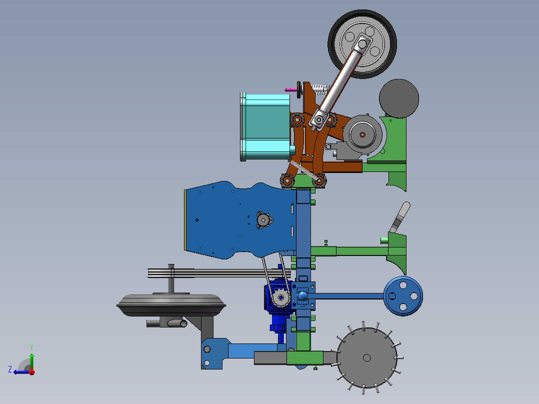 花生播种机右视图