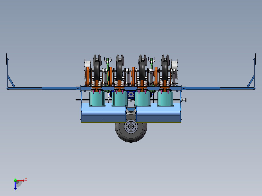 花生播种机俯视图
