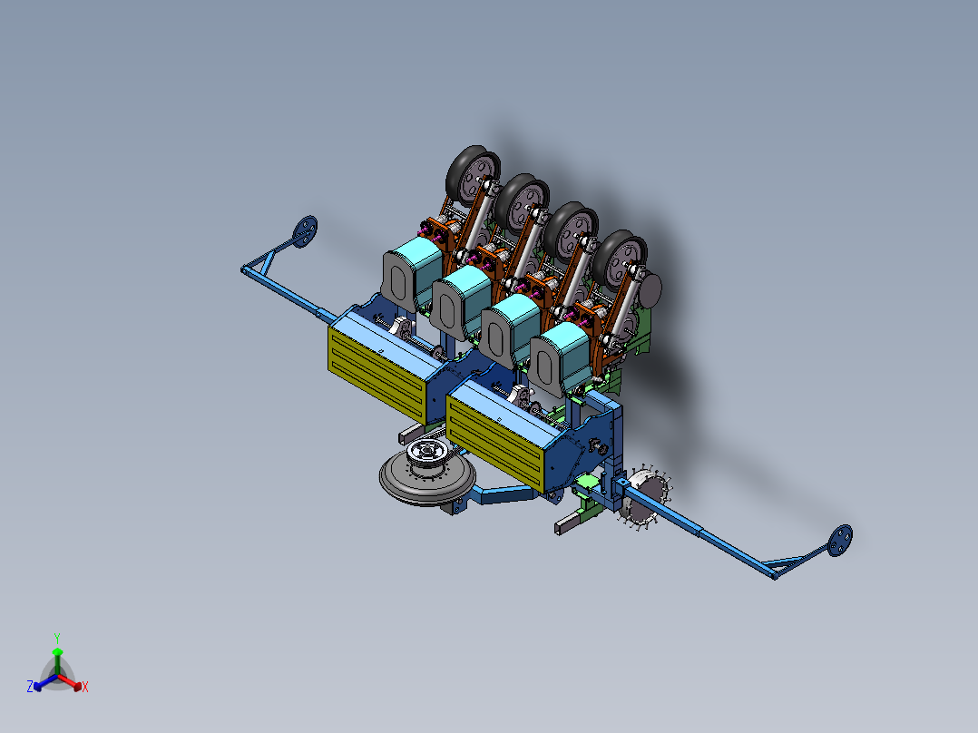 花生播种机正等轴测图