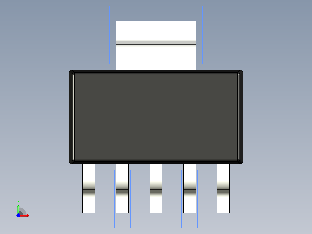 分立半导体元件封装-TI_DCQ_R-PDSO-G6前视图
