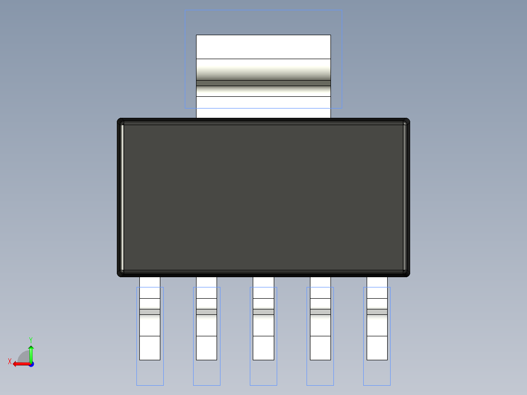 分立半导体元件封装-TI_DCQ_R-PDSO-G6后视图