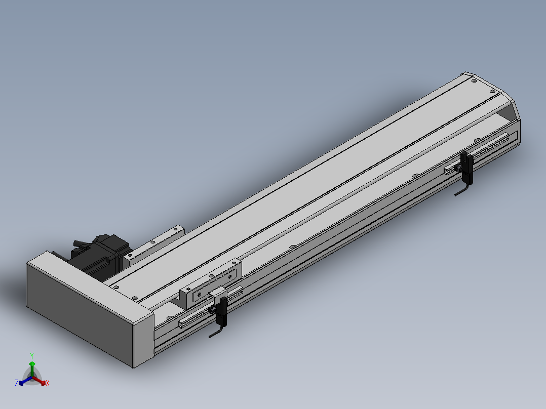 精密模组MY100-T10-400L-BR-P10B-C4-C正等轴测图