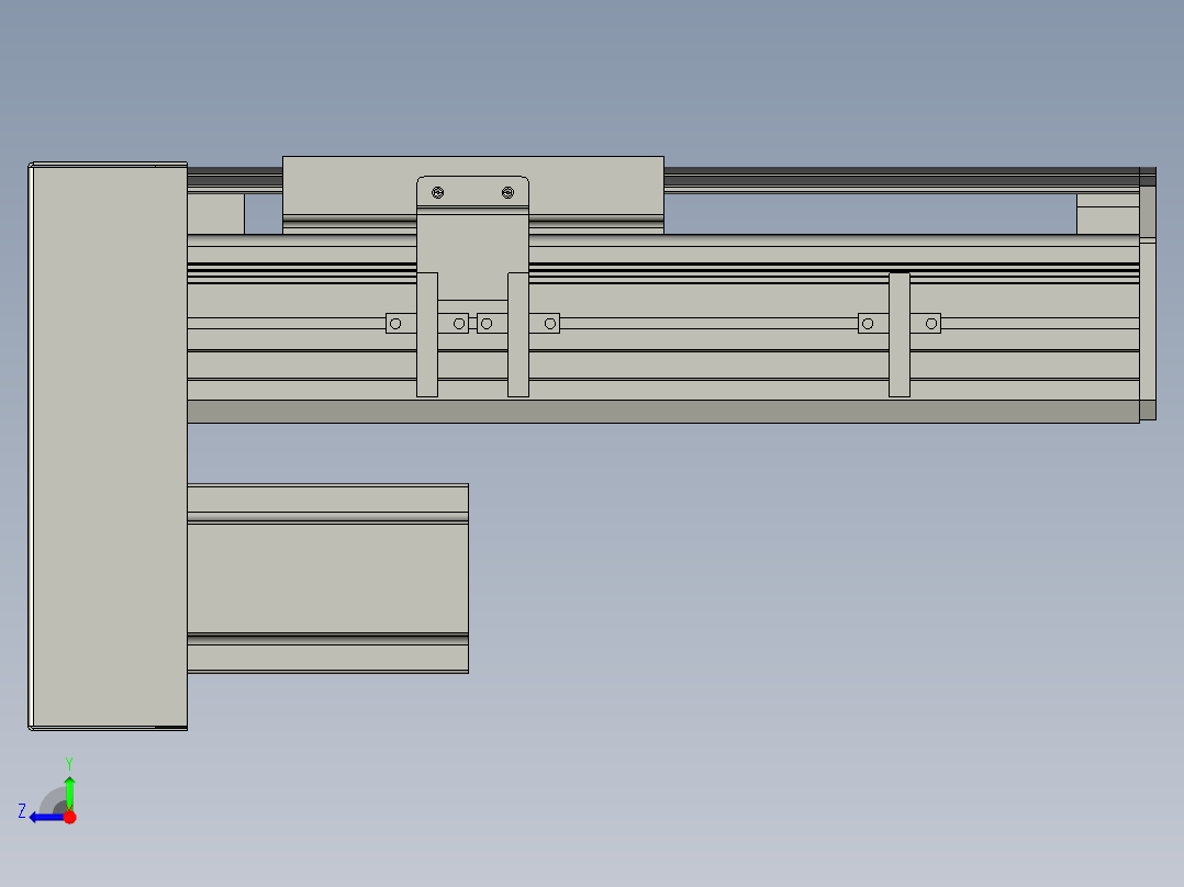 直线模组WG-LHA12-S100-D设计图纸右视图