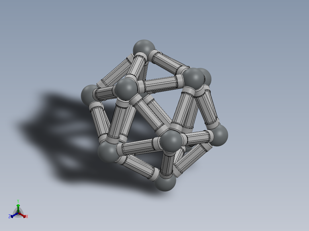 磁性二十面体正等轴测图