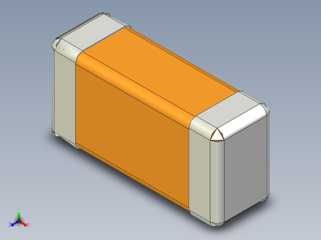 元器件3D封装C0201_02016正等轴测图