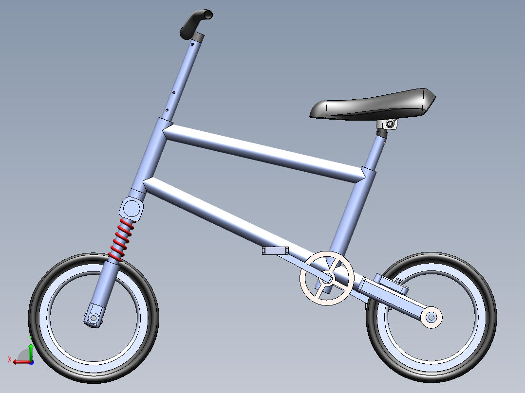 创意脚踏三轮车--sw后视图