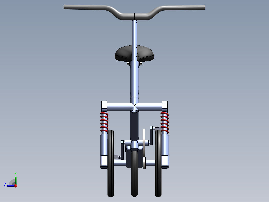 创意脚踏三轮车--sw右视图