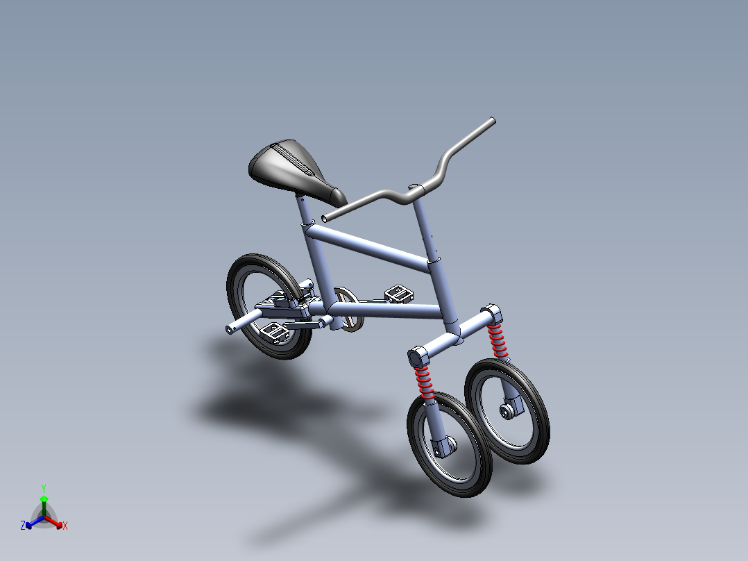 创意脚踏三轮车--sw正等轴测图