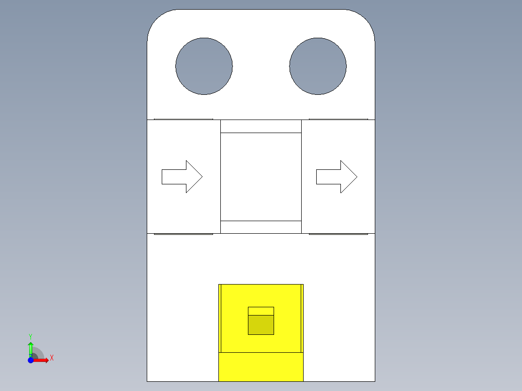 槽型光电传感器LU-Y65_3D前视图