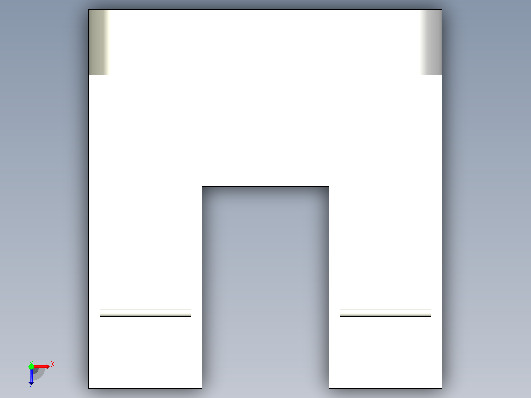 槽型光电传感器LU-Y65_3D俯视图