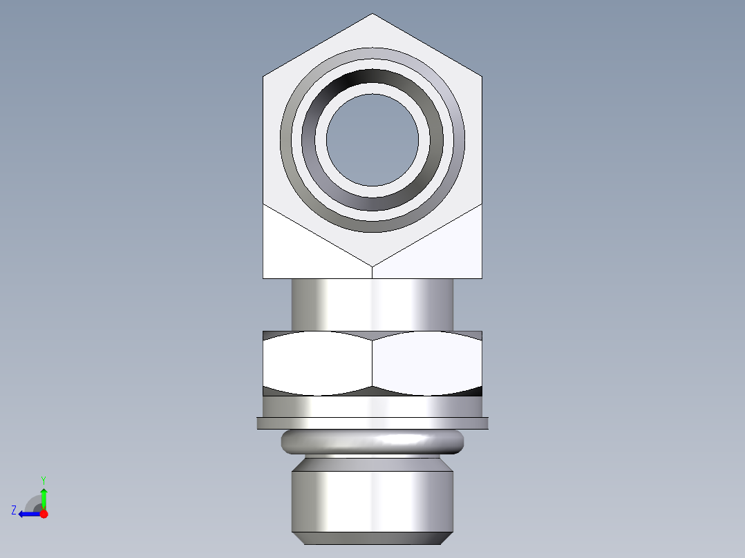 卡套式工业通用硬管接头EO_Adjustable_locknut_branch_tee_TEE10LMOROMDCF右视图